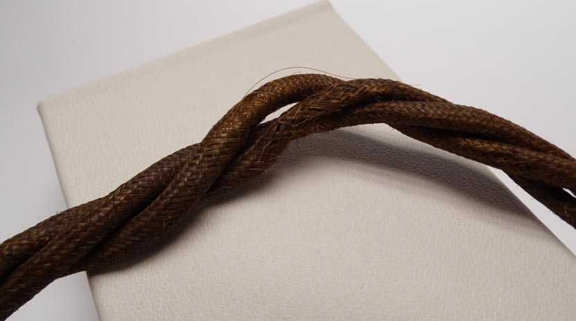 XIX w. dewizka plecionka z włosów pozłacane ozdoby.