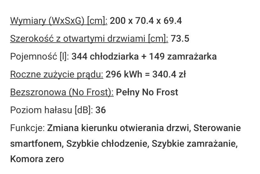 Lodówka wolnostojąca Hisense No Frost 200cm Czarna