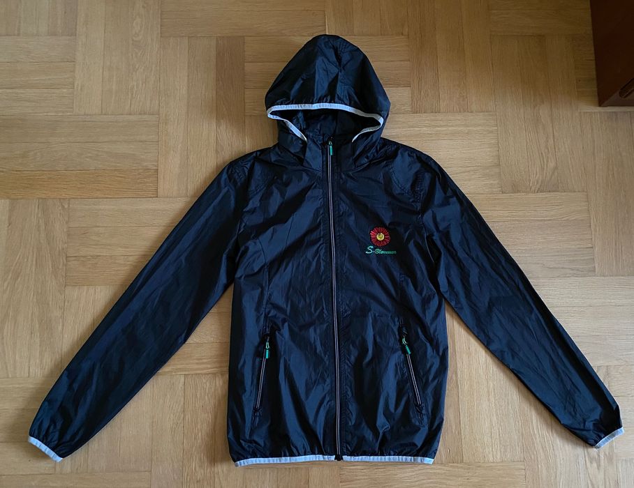 XS/S Printer czarna kurtka damska cienka wiatrówka kurteczka