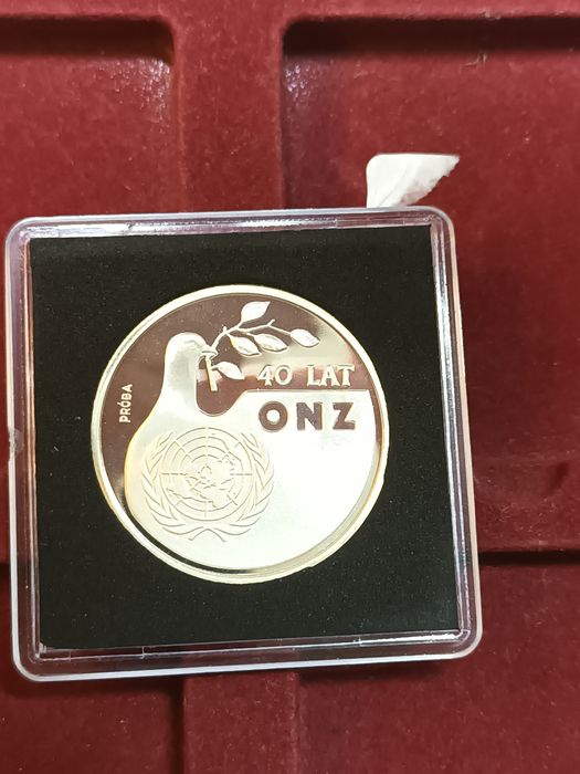 1000 zł 40 lat ONZ 1985 r próba srebro