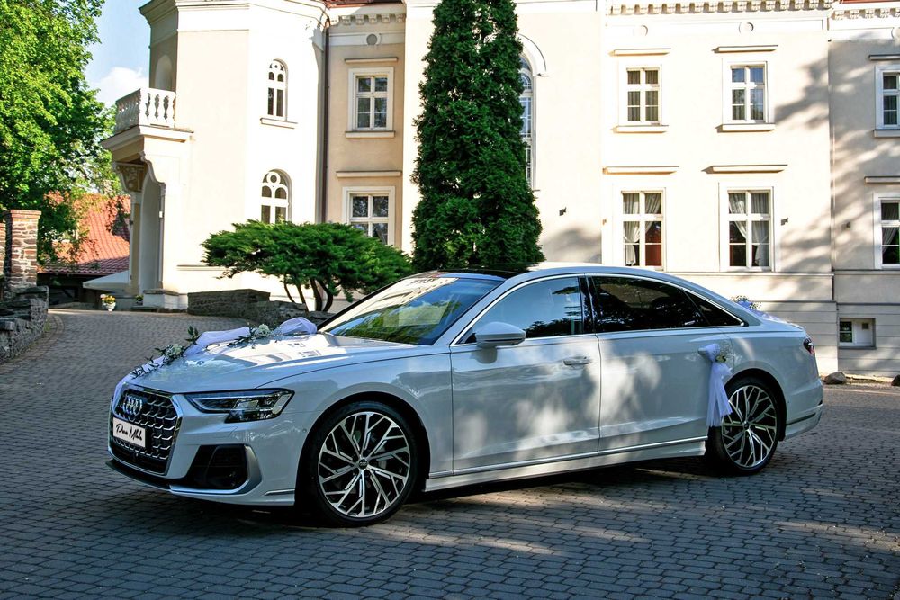 Auto do Ślubu Piękne Nowe Audi A8L Kluczbork, Olesno, Opole, Lubliniec, Kępno