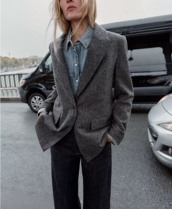 Блейзер Zara вовна в ялинку