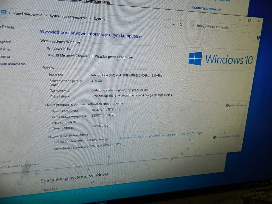 Komputer Wincor Nixdorf Core i3-4330TE 4GB DDR3 500GB