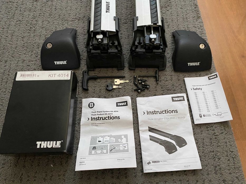 2 Barras tejadilho Thule WingBar (959X e 959XB) + Rapid Kit 4014