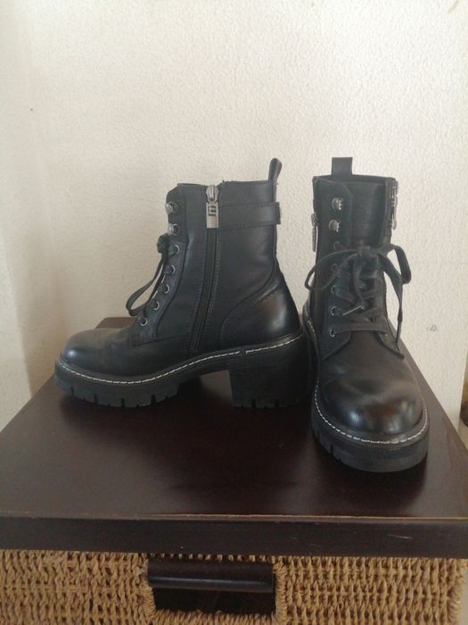 Botas em pele pretas - tmh: 37