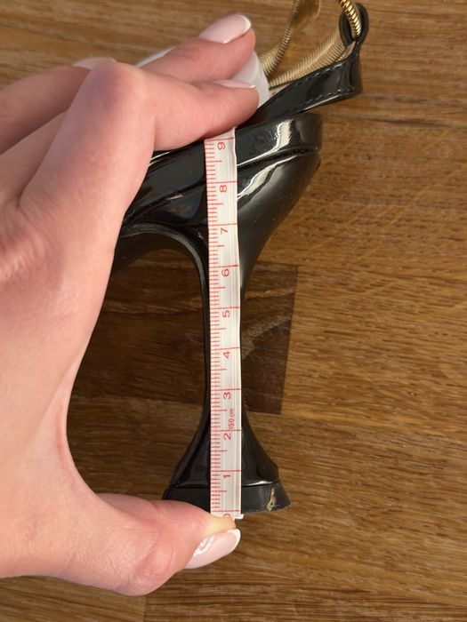 Sandalki szpilki na korku czarne 40