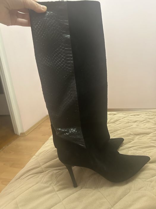 Сапоги замш питон Італія