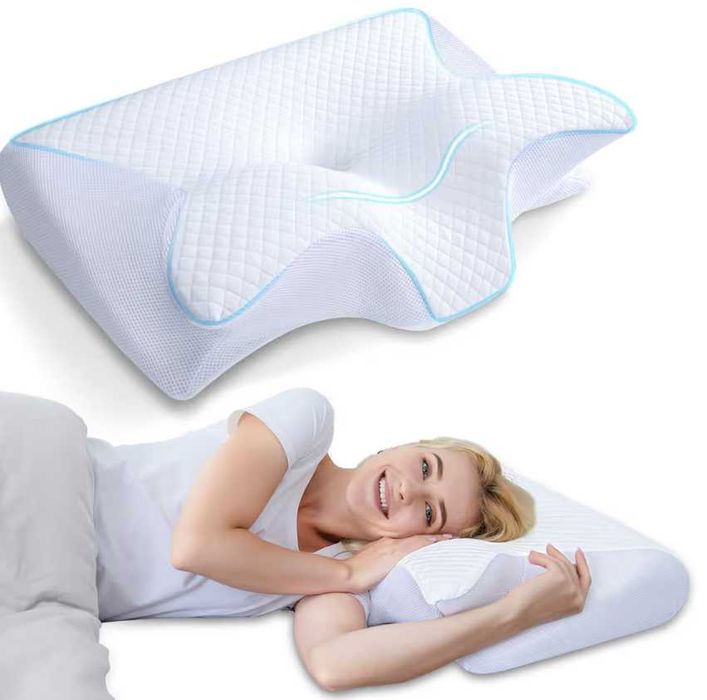 Ergonomiczna Ortopedyczna poduszka  na bóle szyi karku głowy.