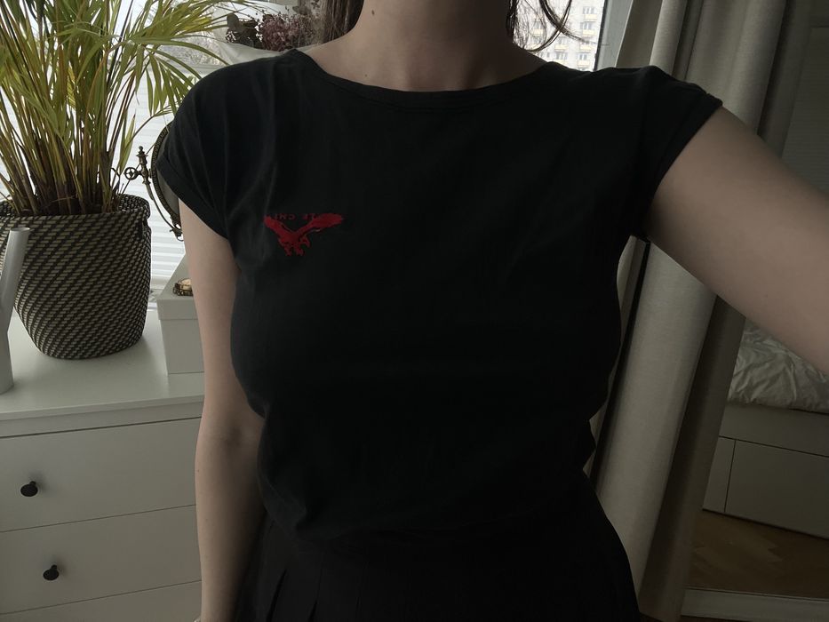 Czarna koszulka bluzka t-shirt S vintage y2k basic