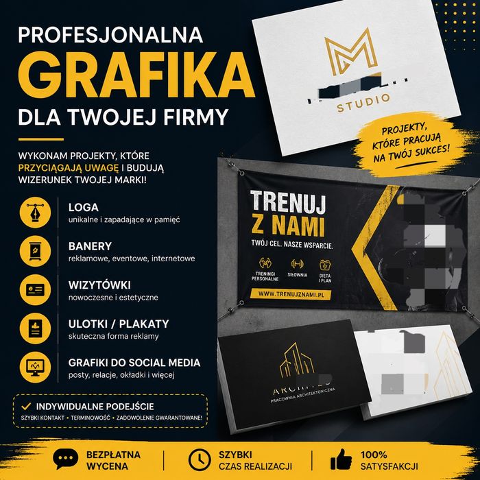 Grafiki reklamowe dla firm | Posty, ulotki, wizytówki, banery