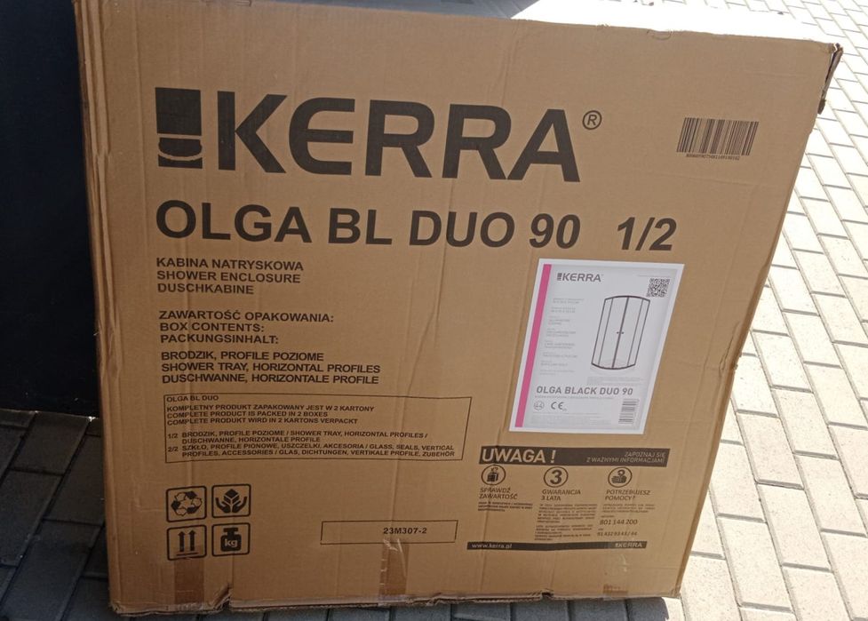 Brodzik biały nowy 90x90x15