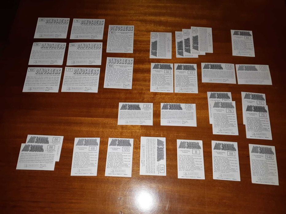 Coleção cromos Dinosaurs da Panini