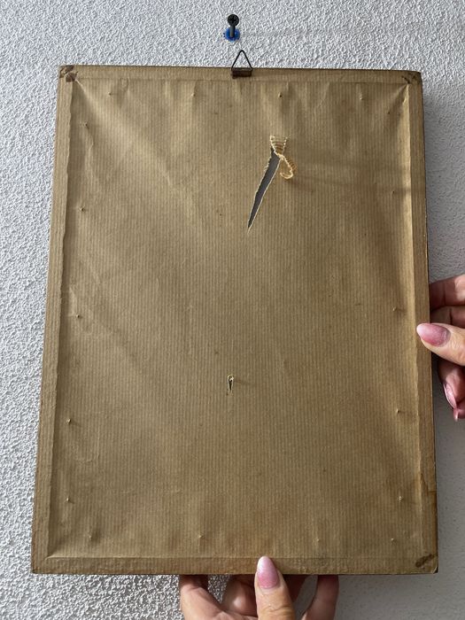 Quadro com Pierrot pintura a vidro