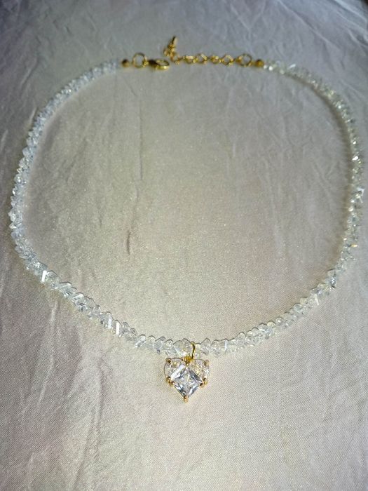 Намисто з серцем кришталь позолота