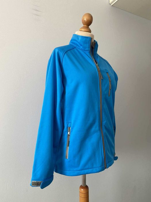Bluza softshell kurtka sportowa trekkingowa niebieska polar M