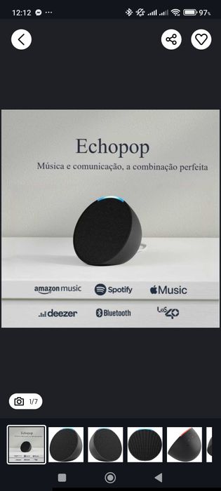 Coluna inteligente ALEXA Echo Pop