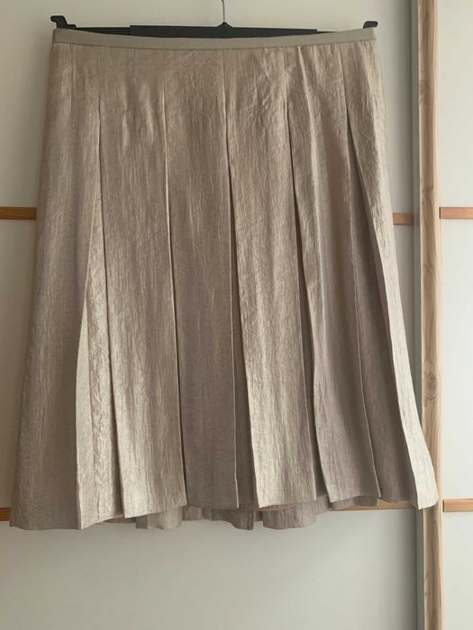 Złota spódnica w kontrafałdy rozm.42