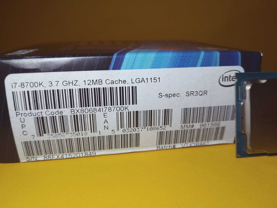 Процессор Intel Core i7 8700K ИДЕАЛ 6 ядер 12 потоков 1151 v2 3.7 GHz