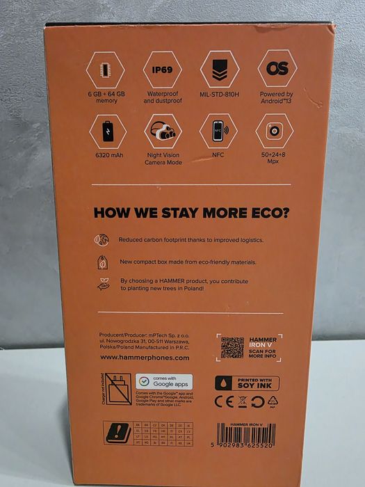 Новий  телефон Hammer Iron V 6/64GB Black бронебійний
