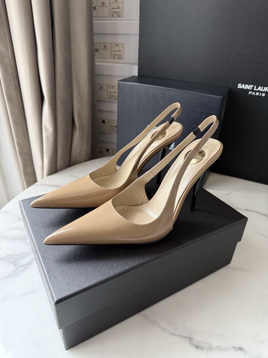 Szpilki YSL beige leather