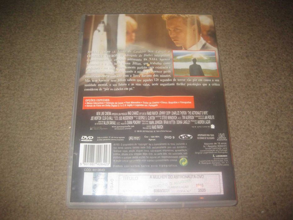 DVD "A Mulher do Astronauta" com Johnny Depp