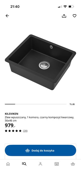 Zlew wpuszczany kompozyt kwarcowy  ikea