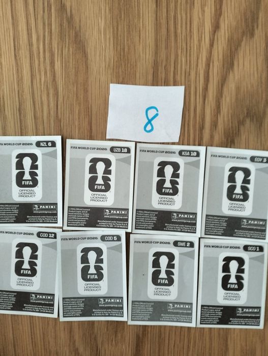 Cromos do mundial pacote de 8