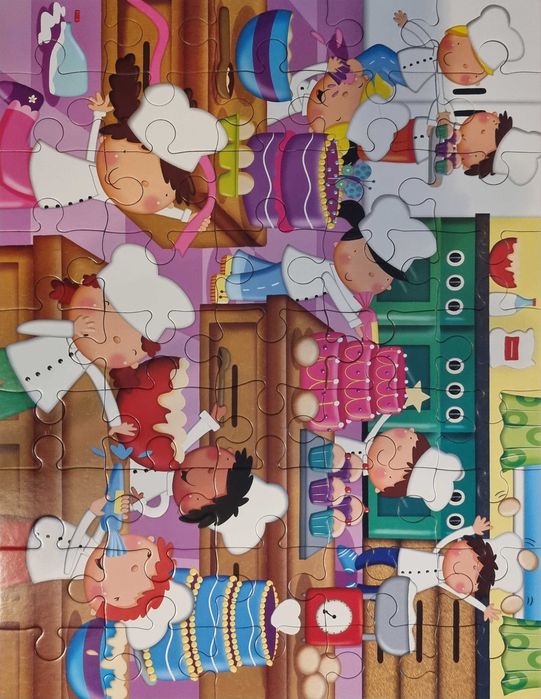 Puzzle para criança sobre o tema: Pastelaria, com 45 peças