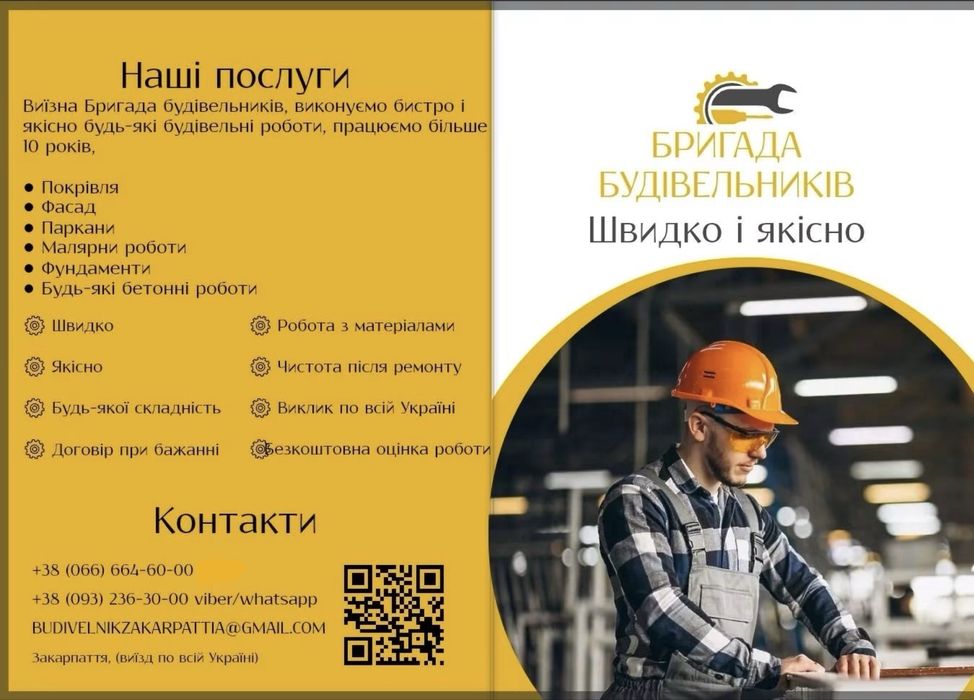 Бригада будівельників швидко і якісно