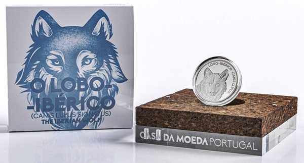 Moeda 5 Euros Lobo Ibérico 2019 Prata Proof
