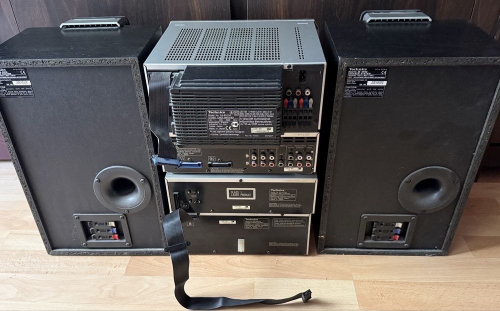 Kompletna wieża Technics SC-EH760 + 5 głośników retro vintage