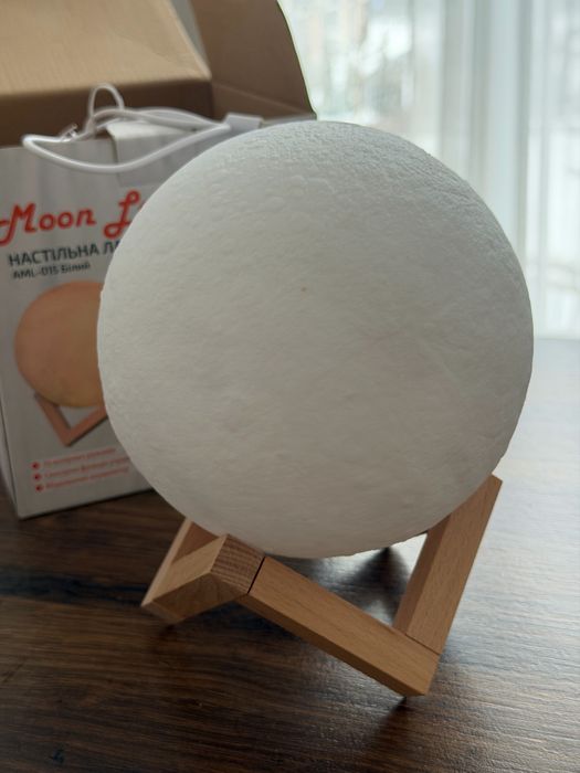 Настільна лампа-нічник 3D Місяць (Moon Lamp) RGB з пультом — Нова