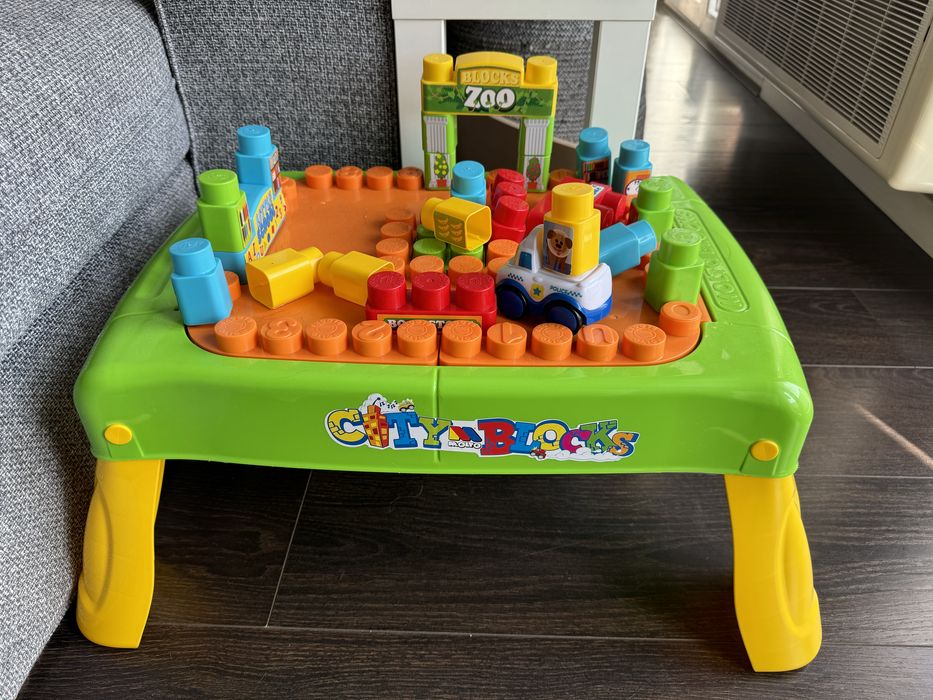 Mesa de Actividade de Construção Molto Blocks+Caixa de Blocos