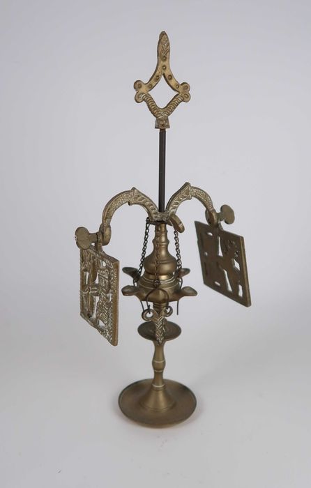 lamparina de azeite antiga em latao / bronze