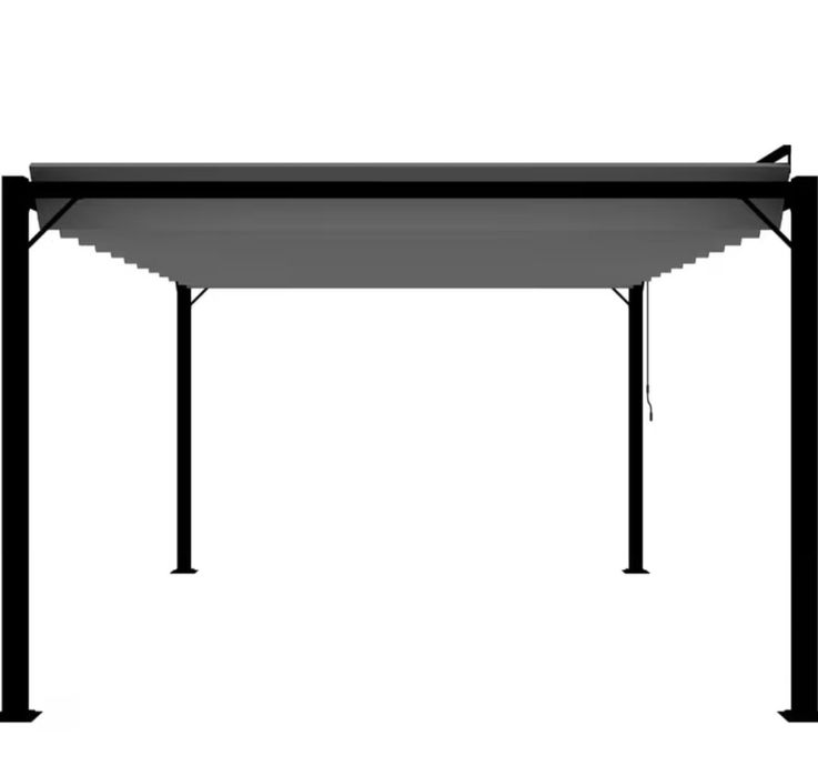 Altana z żaluzjowym dachem 3x4 m, antracyt, tkanina i aluminium