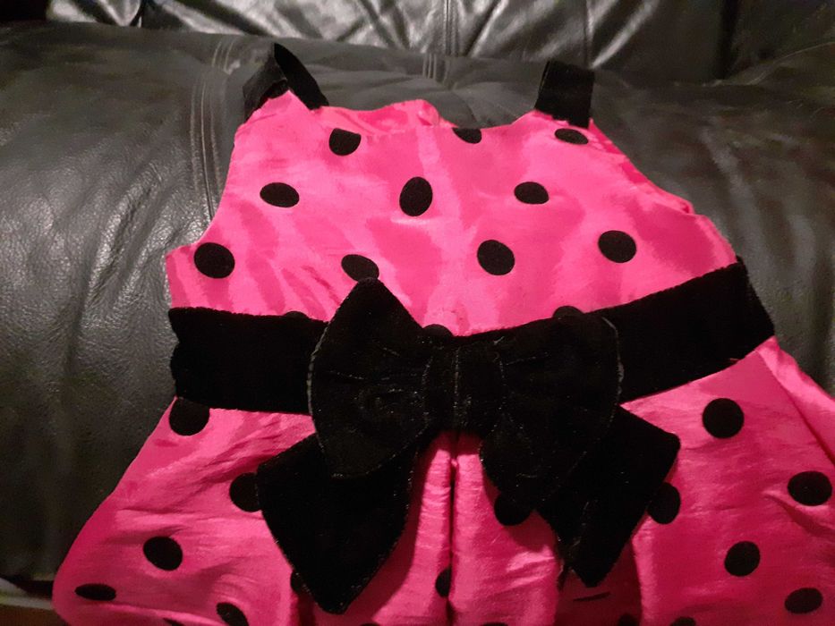 Vestido de Seda com Bolinhas Para Criança 4 anos