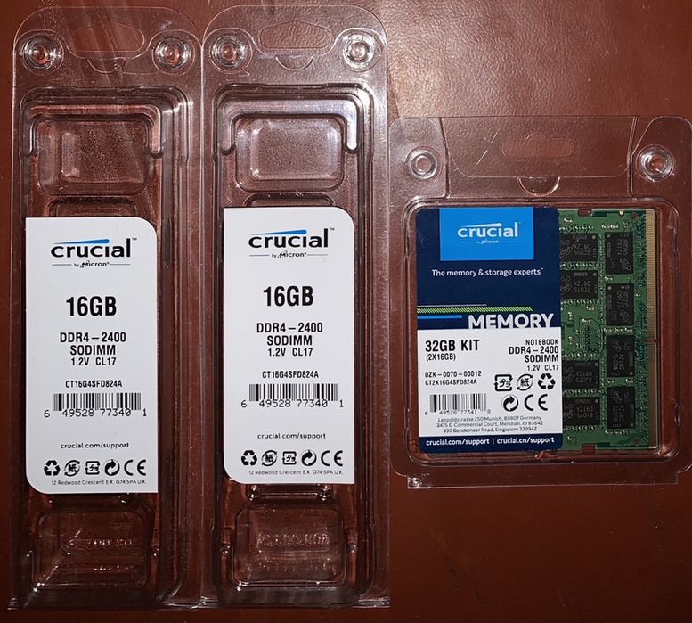 32GB 2x16GB 17000 19200 21300 25600 DDR4 2133 2400 2666 3200 sodimm