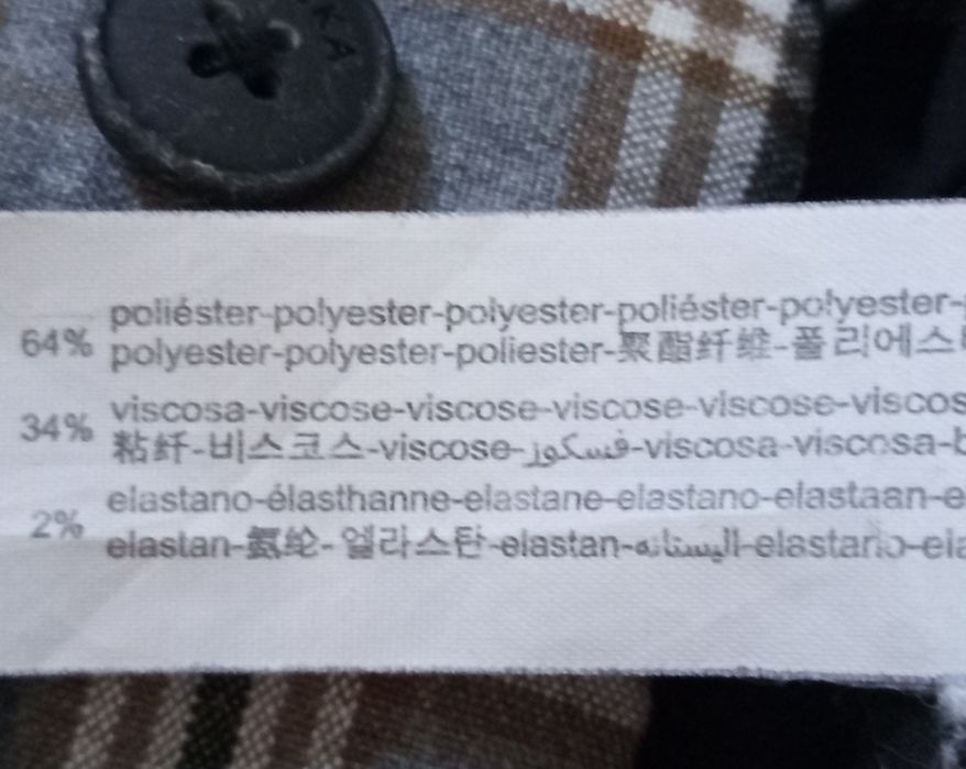 Damskie spodnie cygaretki w kratę BERSHKA 38