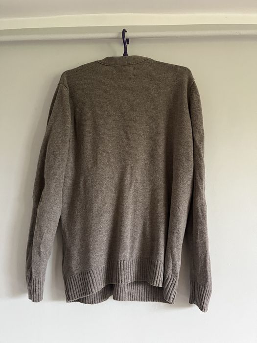 Sweter beżowy na guziki 100% wełna M