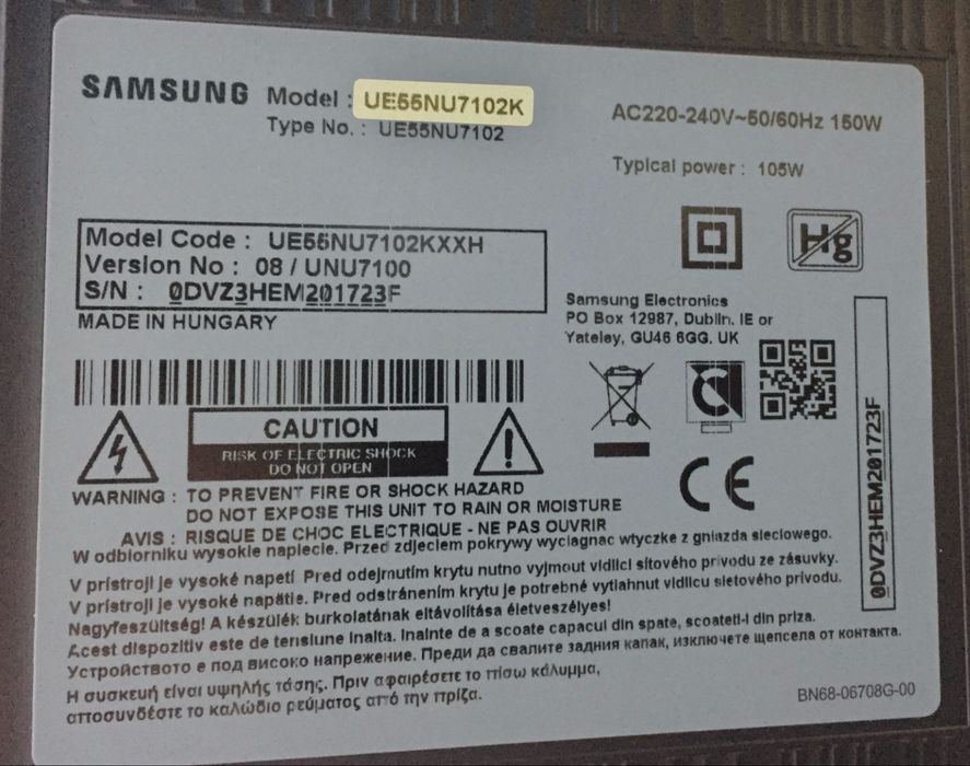 Телевізор Samsung UE55NU7102K