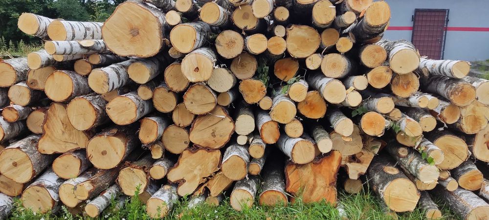 Drewno opałowe wałki metry kłoda Brzoza Olsza Grab Dąb Grube Dowóz !