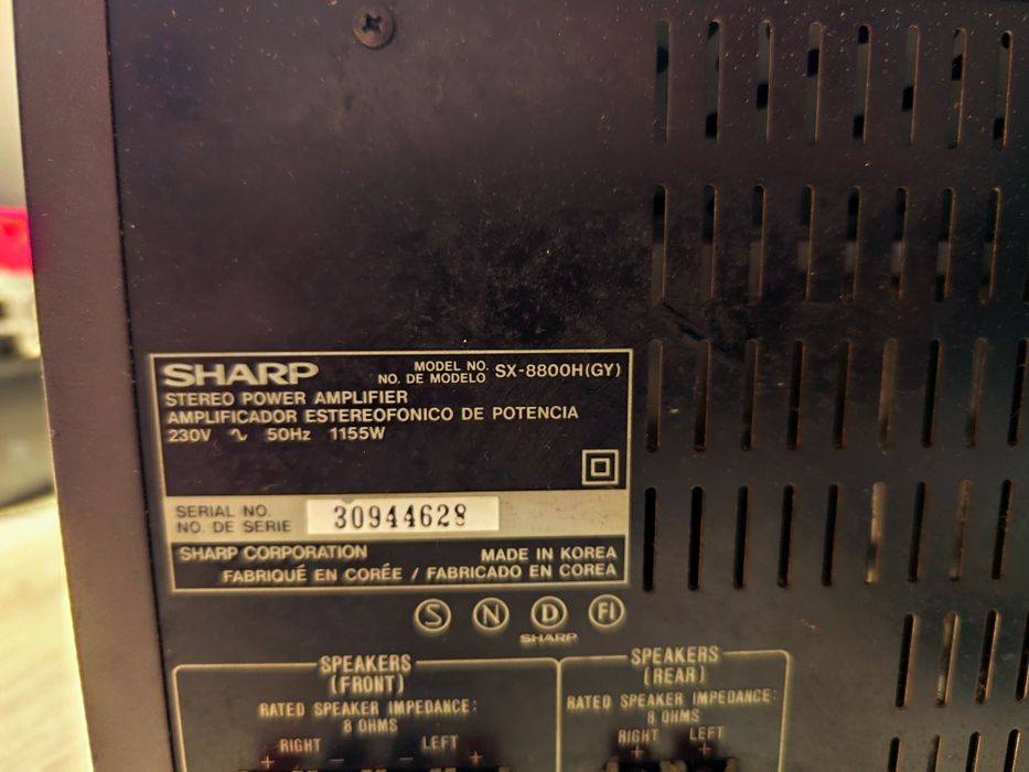 Power Amplifier Sharp SX-8000H – Amplificador de Potência 130W Vintage ...