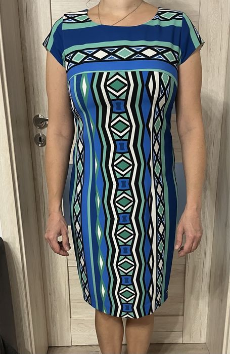 Niebiesko-zielona sukienka