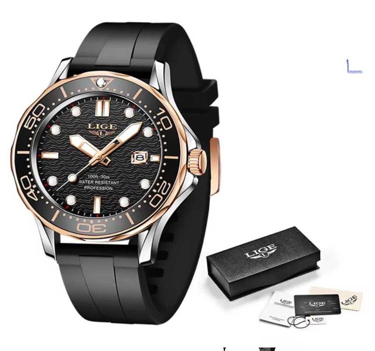 relogio dourado Lige