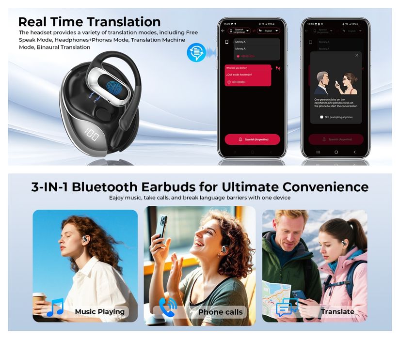 Навушники бездротові Bluetooth 5.4, спортивні Erazer A05, наушники