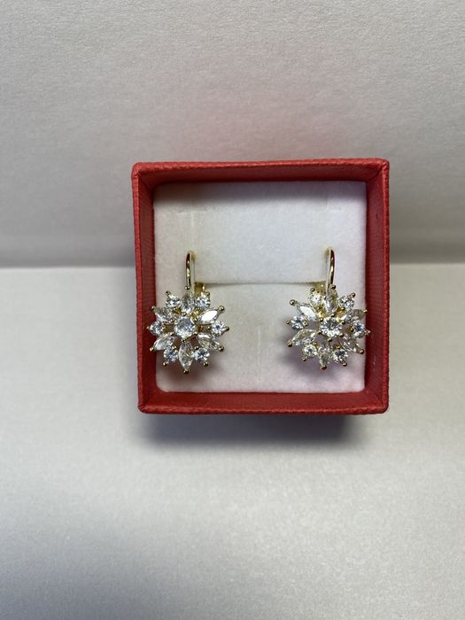 NOWE Kolczyki ślubne wiszące biżuteria ślubna złote