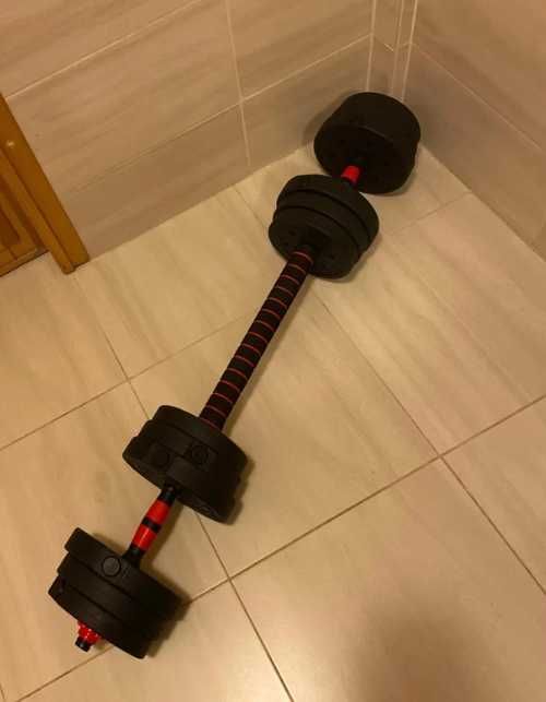 hantle bitumiczne 20kg 2w1 NOWE sztanga gryf regulowane treningowe