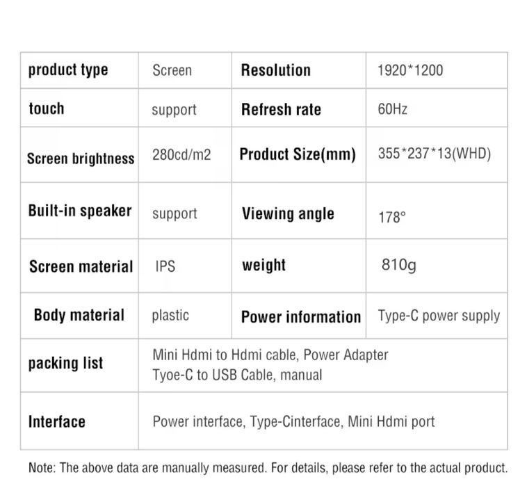 Monitor 16 polegadas