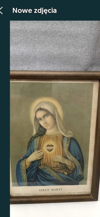 Serce Maryi obrazek lata 60te.