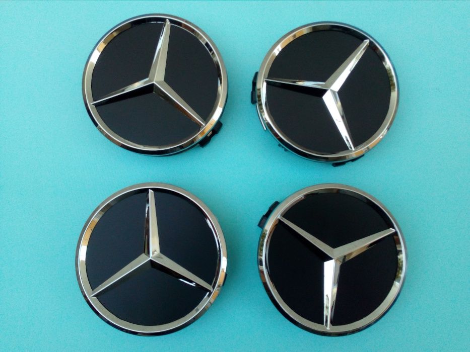 centros jante Mercedes 75mm emblemas tampa logótipo encaixe AMG CLA VW